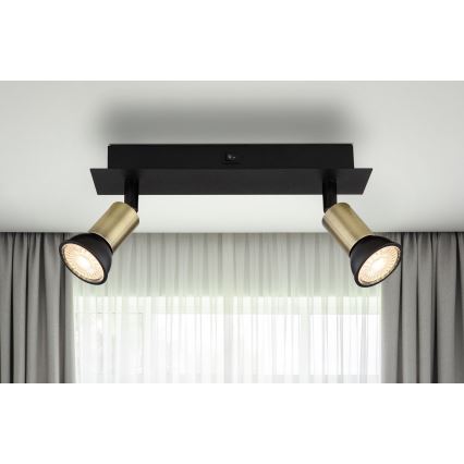 Globo - Spotlámpa 2xGU10/35W/230V fekete/réz