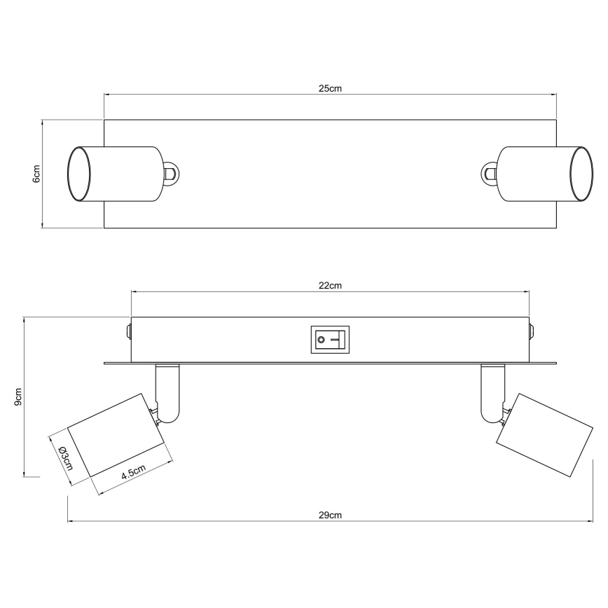 Globo - Spotlámpa 2xGU10/35W/230V fekete/réz
