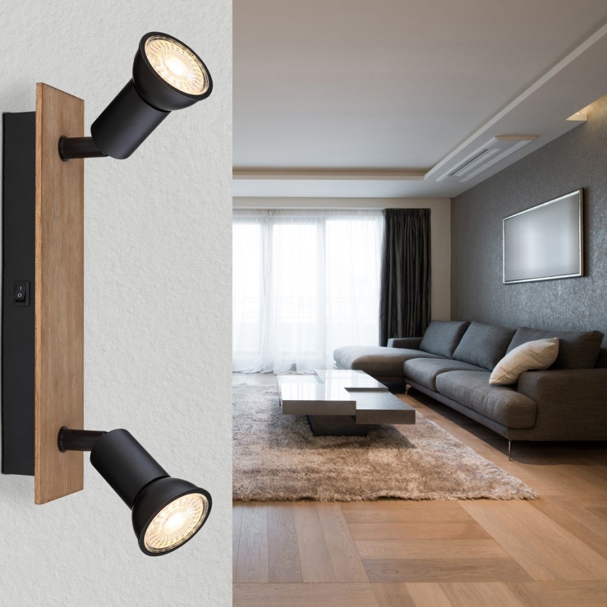 Globo - Spotlámpa 2xGU10/35W/230V fa/fekete