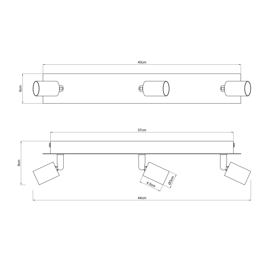 Globo - Spotlámpa 3xGU10/35W/230V fekete