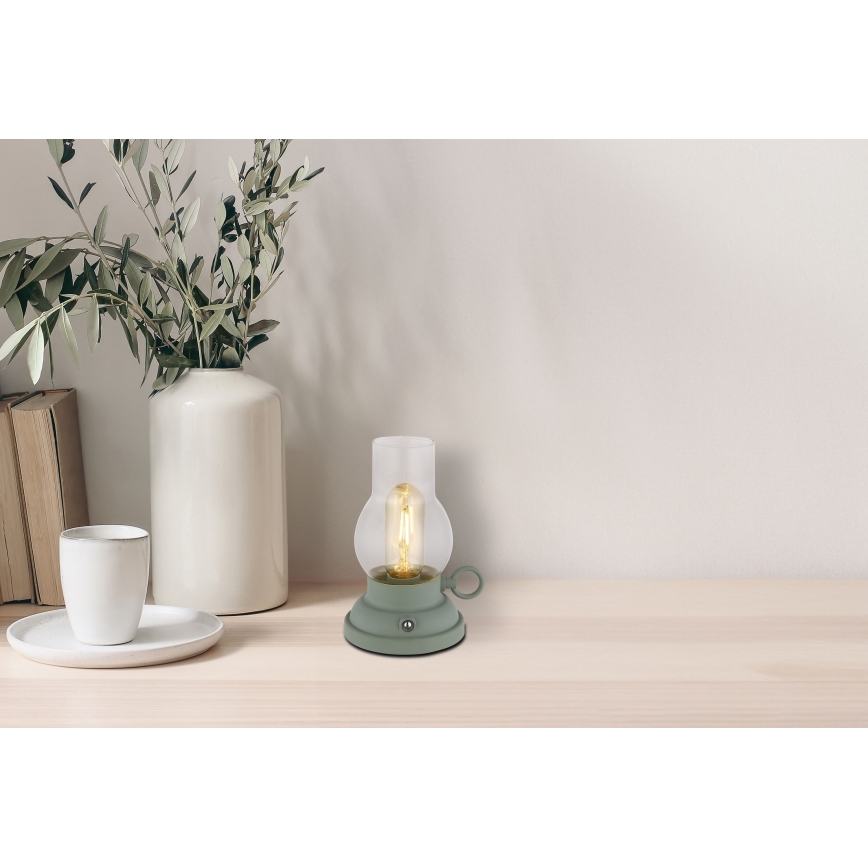 Globo - LED állítható fényerejű, újratölthető érintős asztali lámpa LED/1W/3,7V 1200 mAh zöld