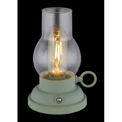 Globo - LED állítható fényerejű, újratölthető érintős asztali lámpa LED/1W/3,7V 1200 mAh zöld