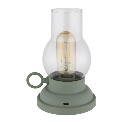 Globo - LED állítható fényerejű, újratölthető érintős asztali lámpa LED/1W/3,7V 1200 mAh zöld