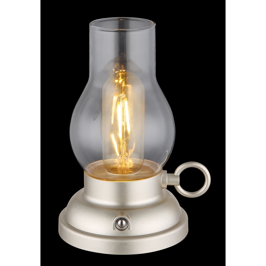 Globo - LED állítható fényerejű, újratölthető érintős asztali lámpa LED/1W/3,7V 1200 mAh matt króm