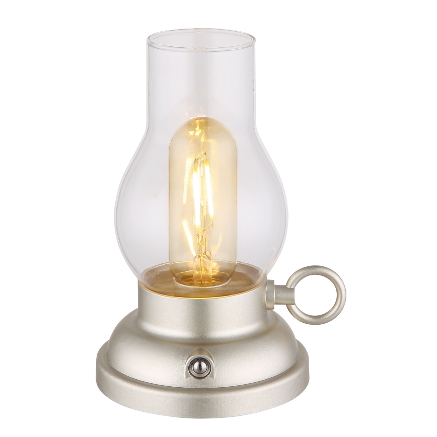 Globo - LED állítható fényerejű, újratölthető érintős asztali lámpa LED/1W/3,7V 1200 mAh matt króm