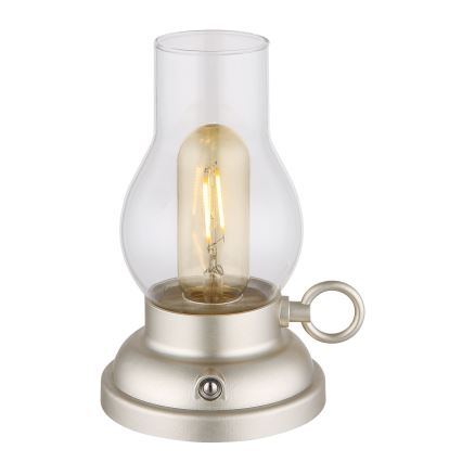 Globo - LED állítható fényerejű, újratölthető érintős asztali lámpa LED/1W/3,7V 1200 mAh matt króm