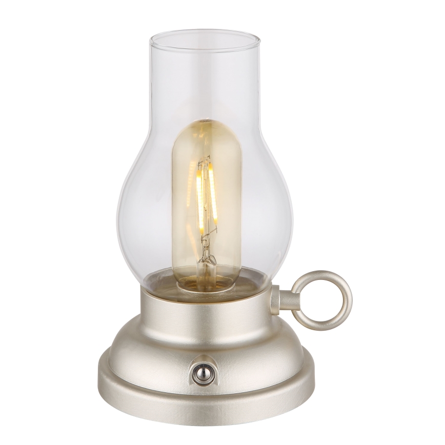 Globo - LED állítható fényerejű, újratölthető érintős asztali lámpa LED/1W/3,7V 1200 mAh matt króm