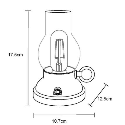 Globo - LED állítható fényerejű, újratölthető érintős asztali lámpa LED/1W/3,7V 1200 mAh matt króm
