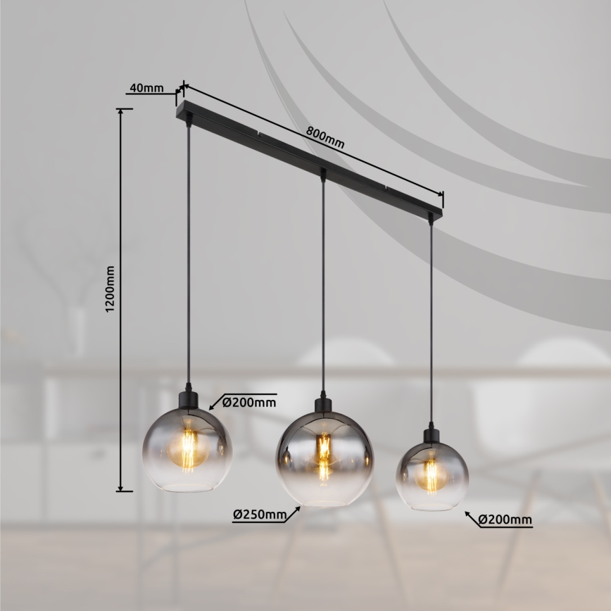 Globo - Kábeles csillár 3xE27/60W/230V
