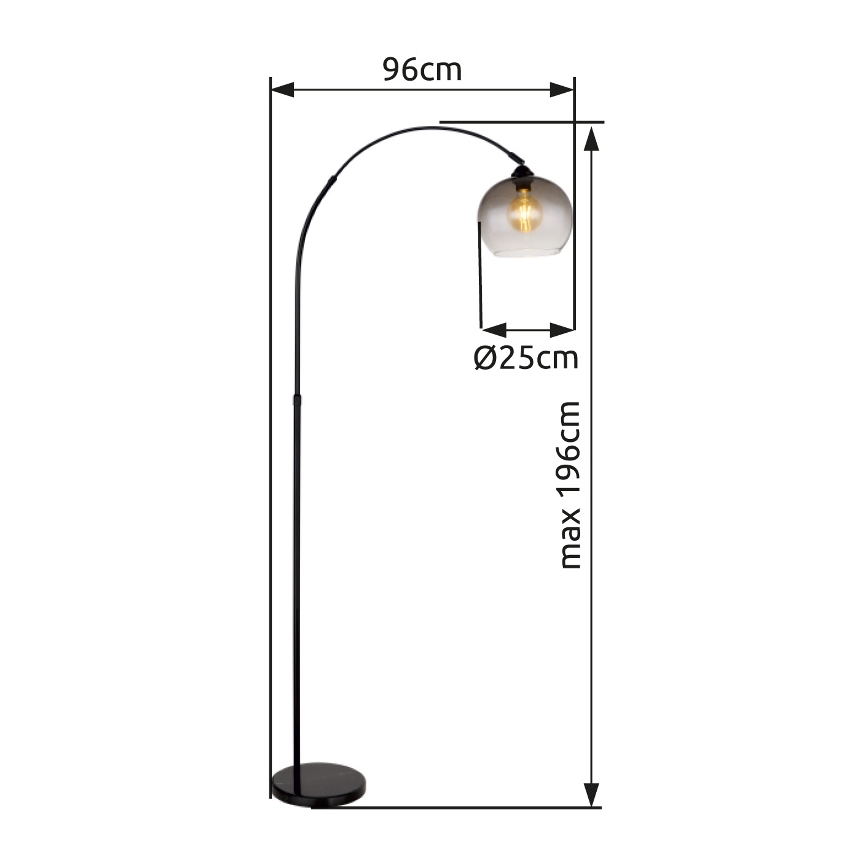 Globo - Állólámpa 1xE27/60W/230V fekete