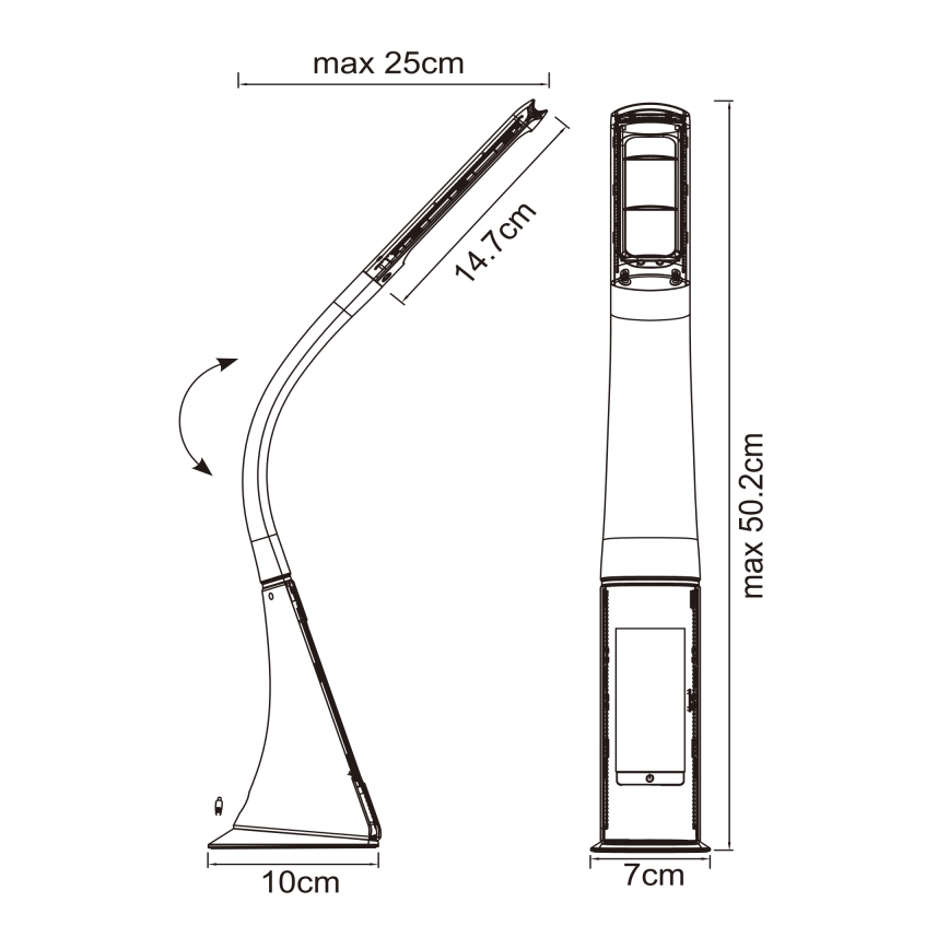 Globo - LED érintőkapcsolós asztali lámpa kijelzővel LED/6,5W/230V 3000/4500/5800K fehér