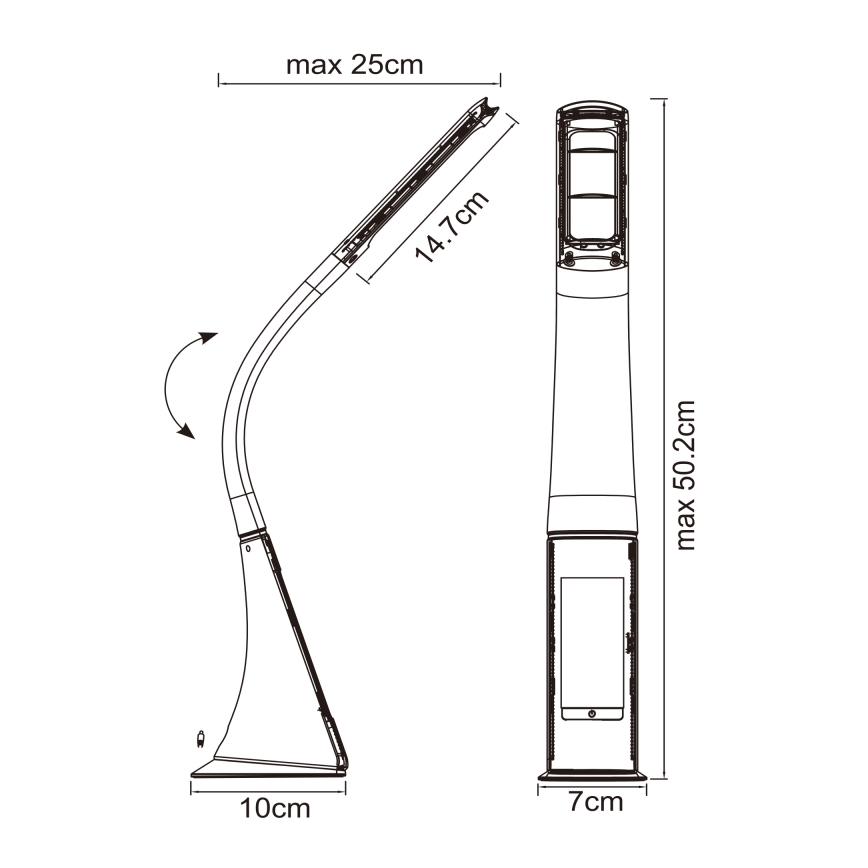 Globo - LED érintőkapcsolós asztali lámpa állítható fényerővel, kijelzővel LED/6,5W/230V 3000/4500/5800K fekete
