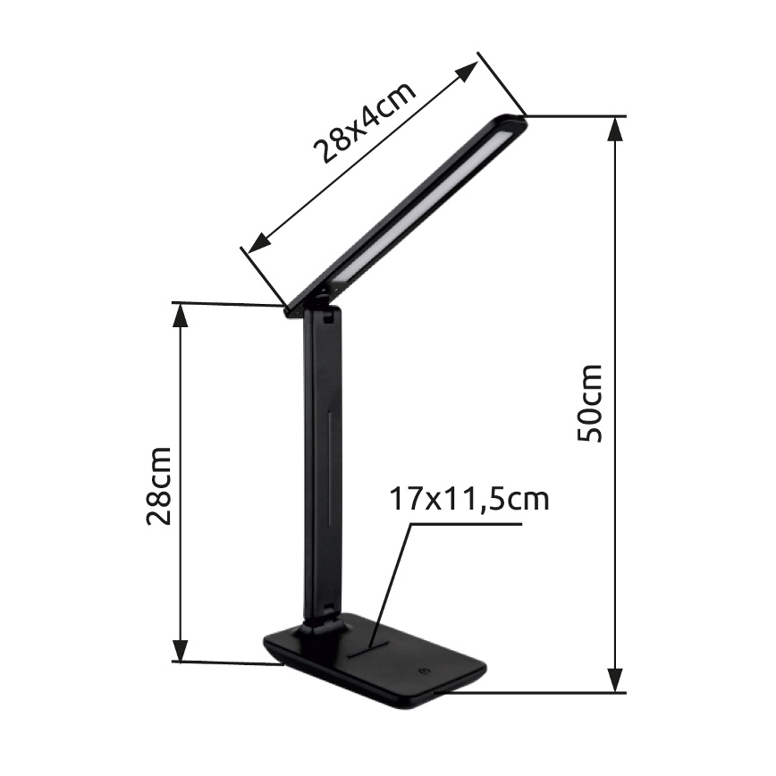 Globo - LED érintős, fényerőszabályzós asztali lámpa LED/5W/230V 2700/4000/6500K fekete