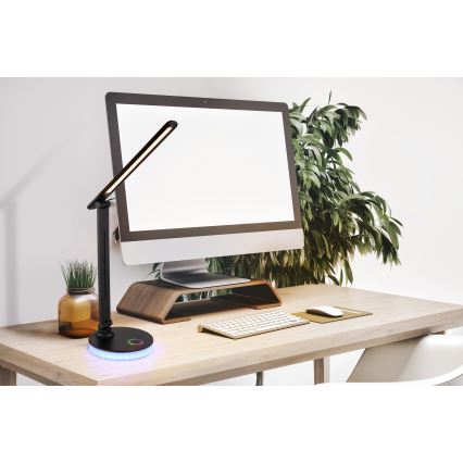 Globo - LED RGBW állítható fényerejű érintős asztali lámpa LED/5W/230V + LED/2W 2700K/4000K/6500K fekete