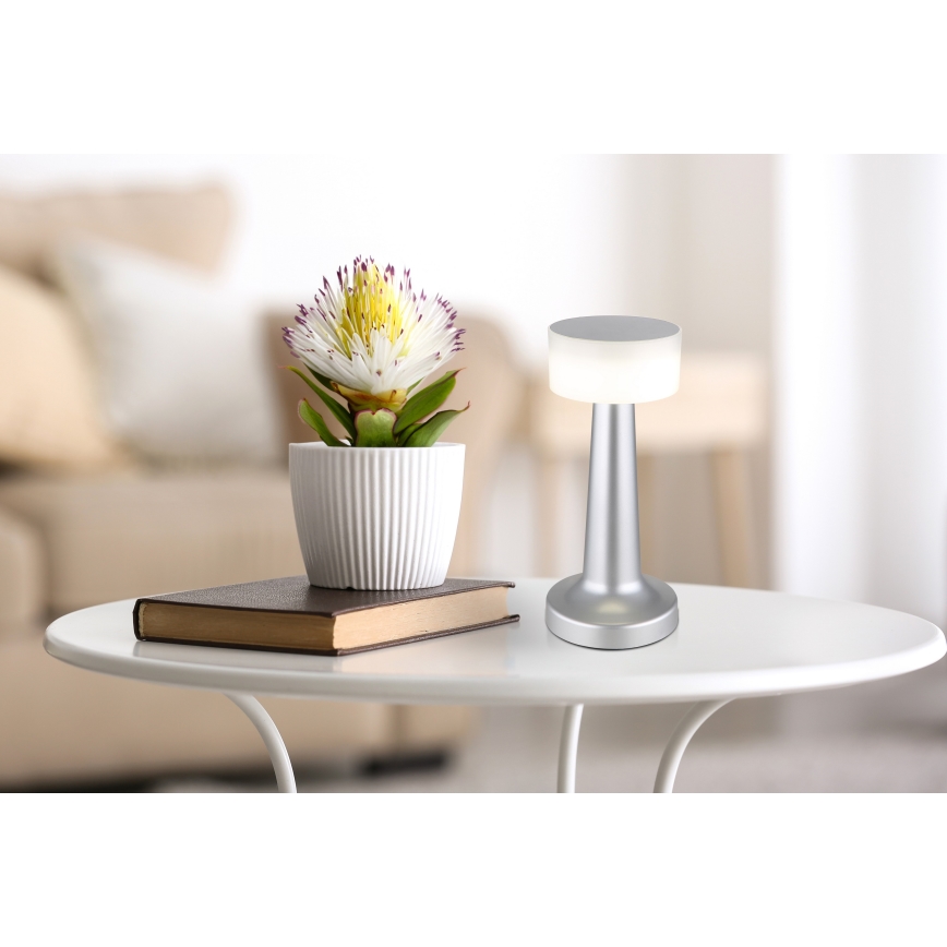 Globo - LED érintőkapcsolós asztali lámpa, állítható fényerővel LED/1W/3,7V 2700K/4000K/6500K 800 mAh USB matt króm