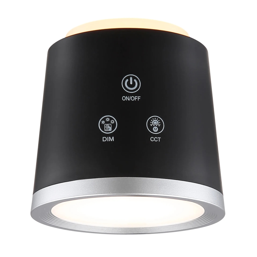 Globo - LED érintőkapcsolós asztali lámpa 4 az 1-ben LED/6W/3,7V 3000K/4000K/6500K 1500 mAh USB fekete