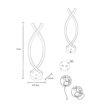Globo - LED érintős asztali lámpa, állítható fényerővel LED/1W/3,7V 3000K 1800 mAh USB fekete