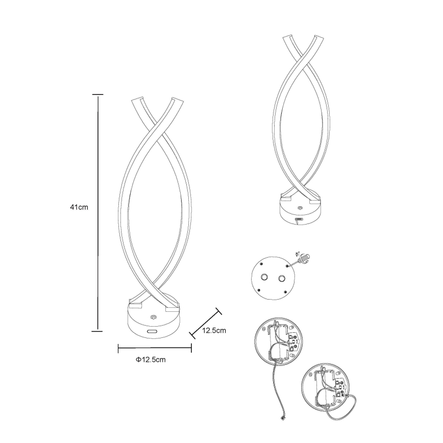 Globo - LED érintős asztali lámpa, állítható fényerővel LED/1W/3,7V 3000K 1800 mAh USB fekete