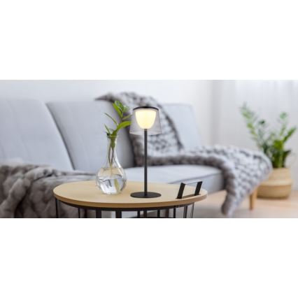 Globo - LED állítható fényerejű érintős kültéri asztali lámpa LED/1,8W/5V IP44 1800 mAh fekete/füstszínű