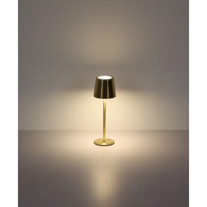 Globo - LED, fényerőszabályozható, érintésvezérlésű, újratölthető asztali lámpa LED/2W/3,7V 3000/4000/6000K 2200 mAh arany