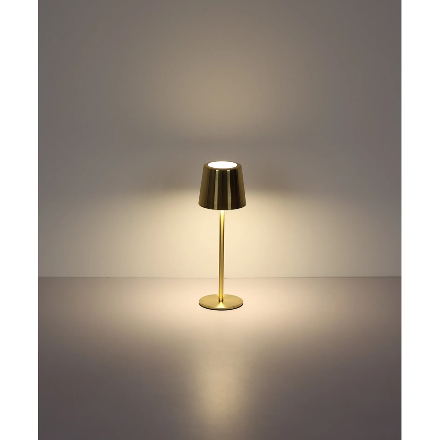 Globo - LED, fényerőszabályozható, érintésvezérlésű, újratölthető asztali lámpa LED/2W/3,7V 3000/4000/6000K 2200 mAh arany