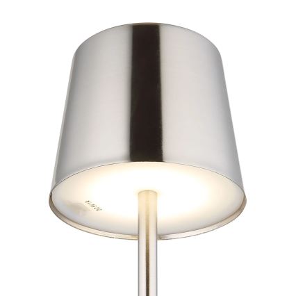 Globo - LED érintéses, dimmelhető, újratölthető asztali lámpa LED/2W/3,7V 3000/4000/6000K 2200 mAh fényes króm
