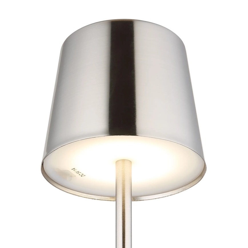 Globo - LED érintéses, dimmelhető, újratölthető asztali lámpa LED/2W/3,7V 3000/4000/6000K 2200 mAh fényes króm