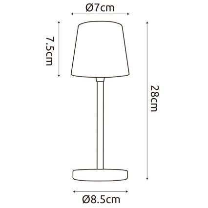 Globo - LED állítható fényerejű kültéri érintős asztali lámpa LED/2W/5V 3000/4000/6000K 2200 mAh IP44 fehér