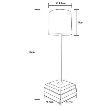 Globo - LED fényerőszabályozható érintéses újratölthető asztali lámpa LED/1,5W/5V 2200 mAh fekete