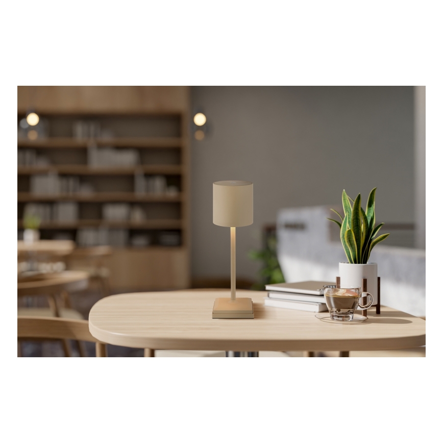 Globo - dimmelhető, érintésvezérlésű, újratölthető LED asztali lámpa LED/1,5W/5V 2200 mAh bézs
