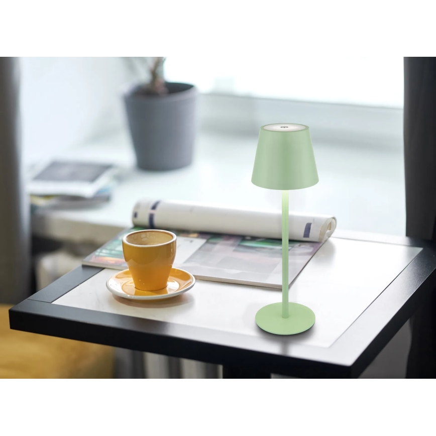 Globo - LED dimmelhető érintésvezérelt tölthető kültéri asztali lámpa 3 az 1-ben LED/3W/5V 3000/4000/5000K IP54 1800 mAh zöld