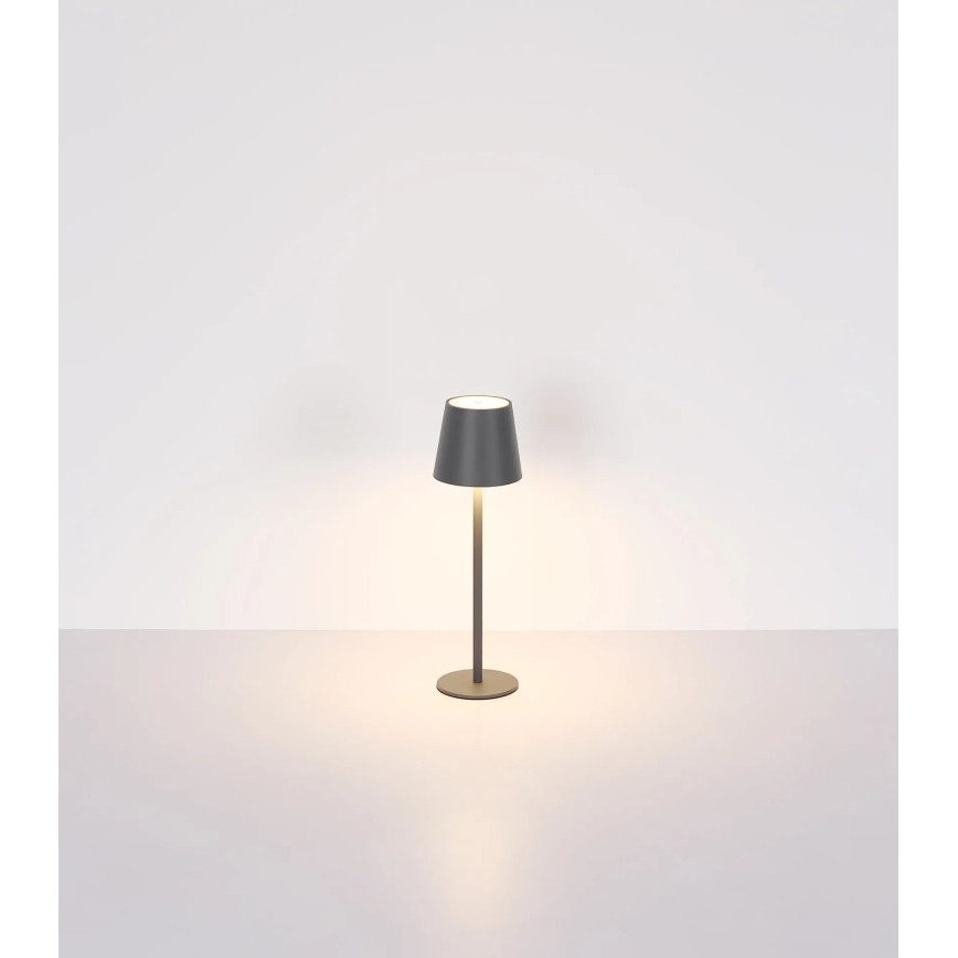 Globo - LED fényerőszabályozható érintésvezérlésű újratölthető kültéri asztali lámpa 3 az 1-ben LED/3W/5V 3000/4000/5000K IP54 1800 mAh szürke