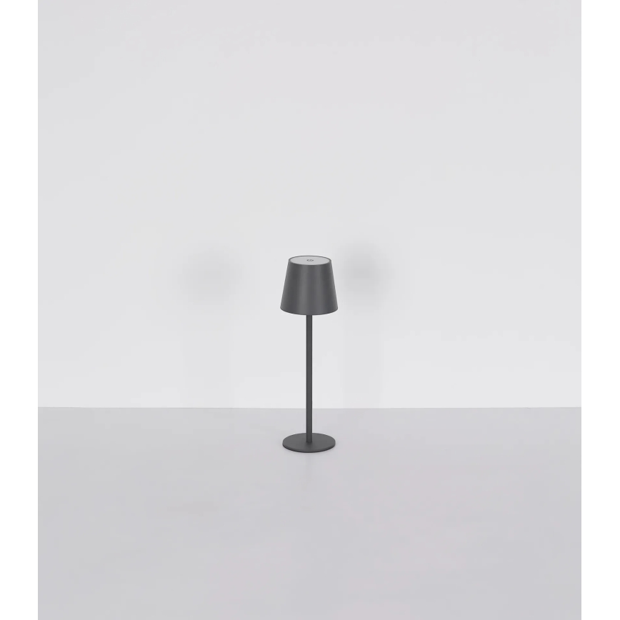 Globo - LED fényerőszabályozható érintésvezérlésű újratölthető kültéri asztali lámpa 3 az 1-ben LED/3W/5V 3000/4000/5000K IP54 1800 mAh szürke