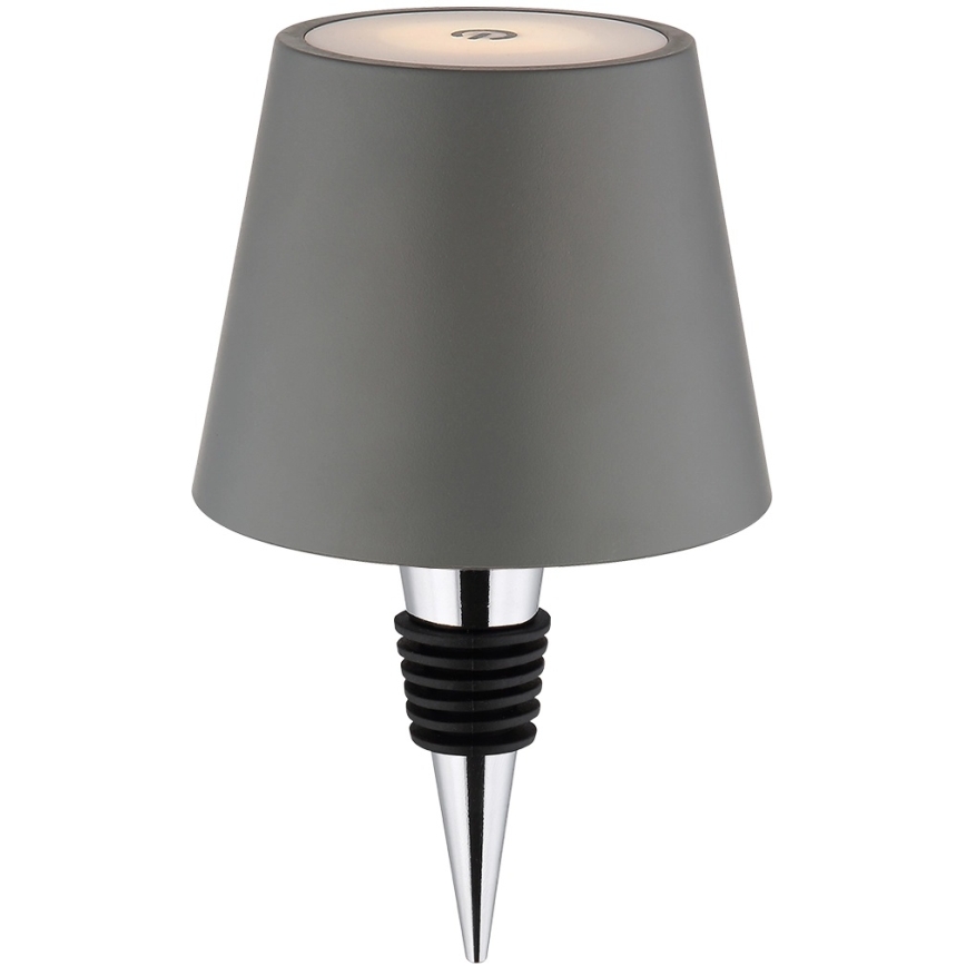 Globo - LED fényerőszabályozható érintésvezérlésű újratölthető kültéri asztali lámpa 3 az 1-ben LED/3W/5V 3000/4000/5000K IP54 1800 mAh szürke