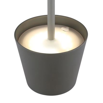 Globo - LED fényerőszabályozható érintésvezérlésű újratölthető kültéri asztali lámpa 3 az 1-ben LED/3W/5V 3000/4000/5000K IP54 1800 mAh szürke