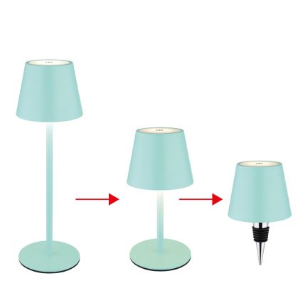 Globo - LED dimmelhető érintésvezérlésű tölthető kültéri asztali lámpa 3 az 1-ben LED/3W/5V 3000/4000/5000K IP54 1800 mAh mentazöld