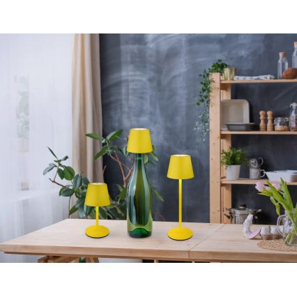 Globo - LED fényerőszabályozható, érintésvezérlésű, tölthető kültéri asztali lámpa 3 az 1-ben LED/3W/5V 3000/4000/5000K IP54 1800 mAh sárga