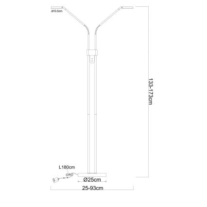 Globo - Dimmelhető LED állólámpa 2xLED/6,5W/230V 2700/3350/4000K bézs