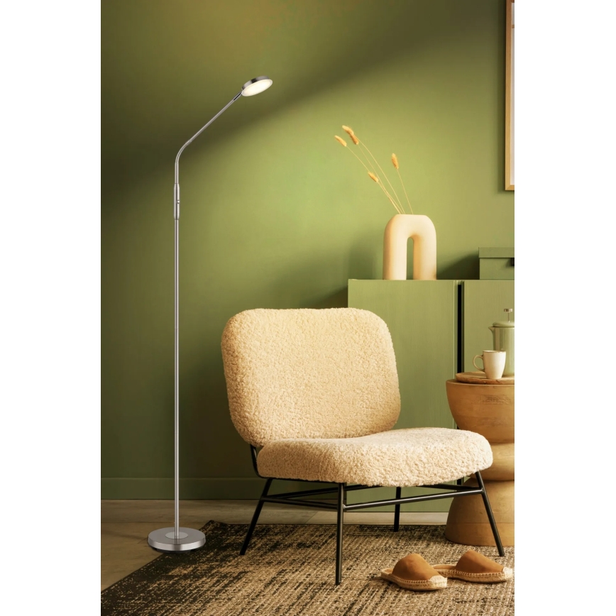 Globo - Dimmelhető érintésvezérlésű állólámpa LED/6,5W/230V 2700/3350/4000K matt króm