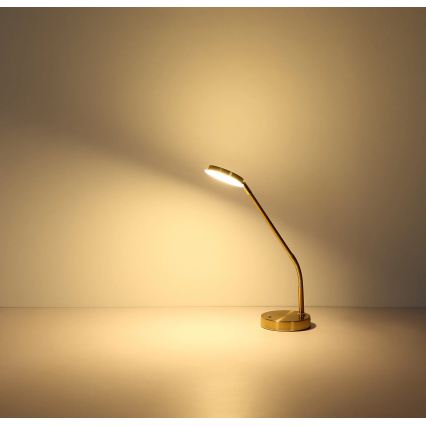 Globo - LED fényerőszabályozható érintésvezérelt asztali lámpa LED/6,5W/230V 2700/3350/4000K sárgaréz