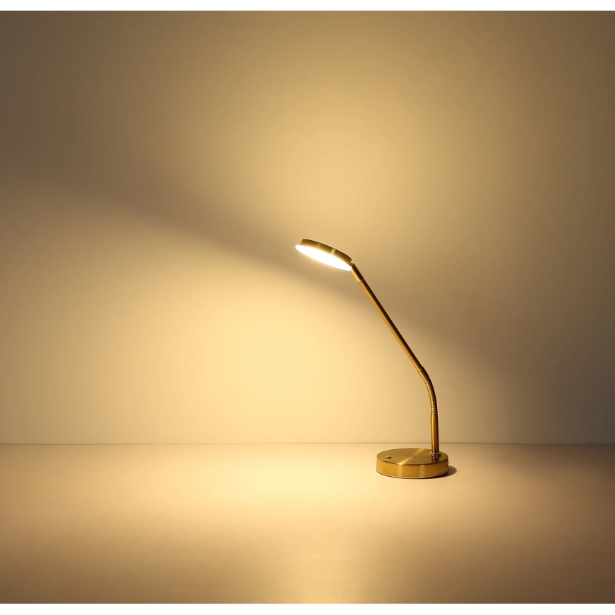 Globo - LED fényerőszabályozható érintésvezérelt asztali lámpa LED/6,5W/230V 2700/3350/4000K sárgaréz