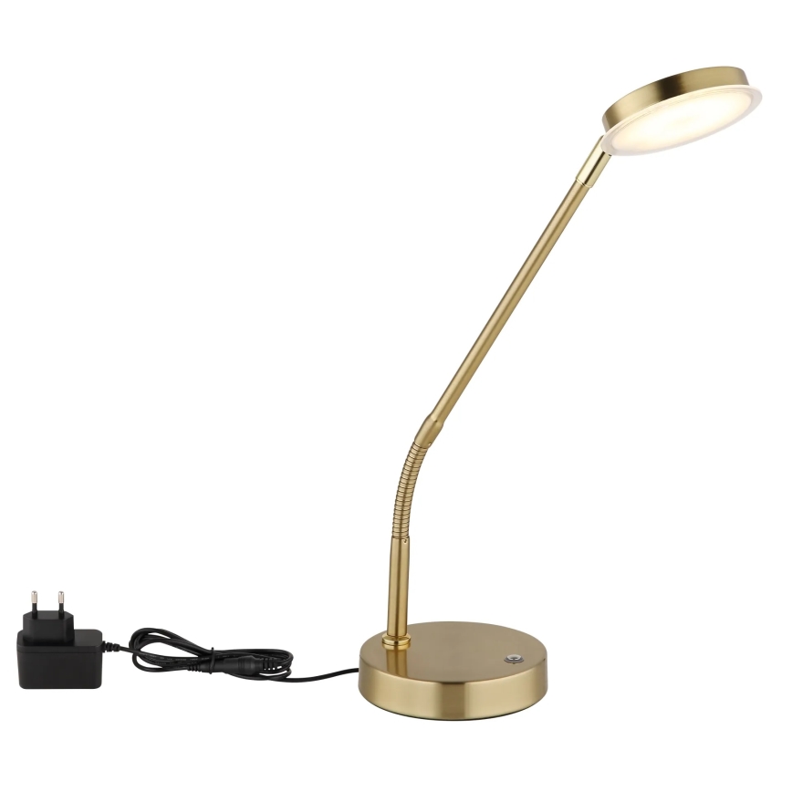 Globo - LED fényerőszabályozható érintésvezérelt asztali lámpa LED/6,5W/230V 2700/3350/4000K sárgaréz