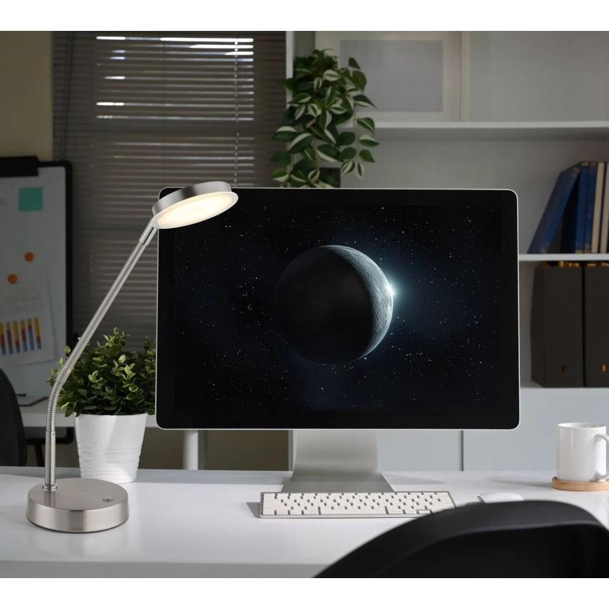 Globo - LED Dimmelhető érintésvezérlésű asztali lámpa LED/6,5W/230V 2700/3350/4000K matt króm