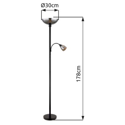Globo - Állólámpa 1xE27/60W/230V + 1xE14/40W