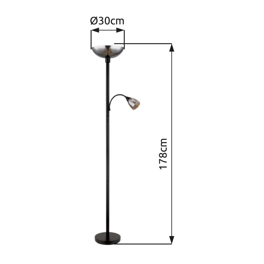 Globo - Állólámpa 1xE27/60W/230V + 1xE14/40W