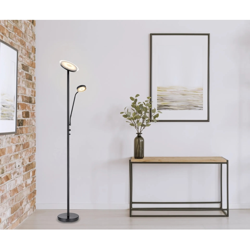 Globo - LED fényerőszabályozható állólámpa LED/18,5W/230V + LED/4,5W 3000K fekete