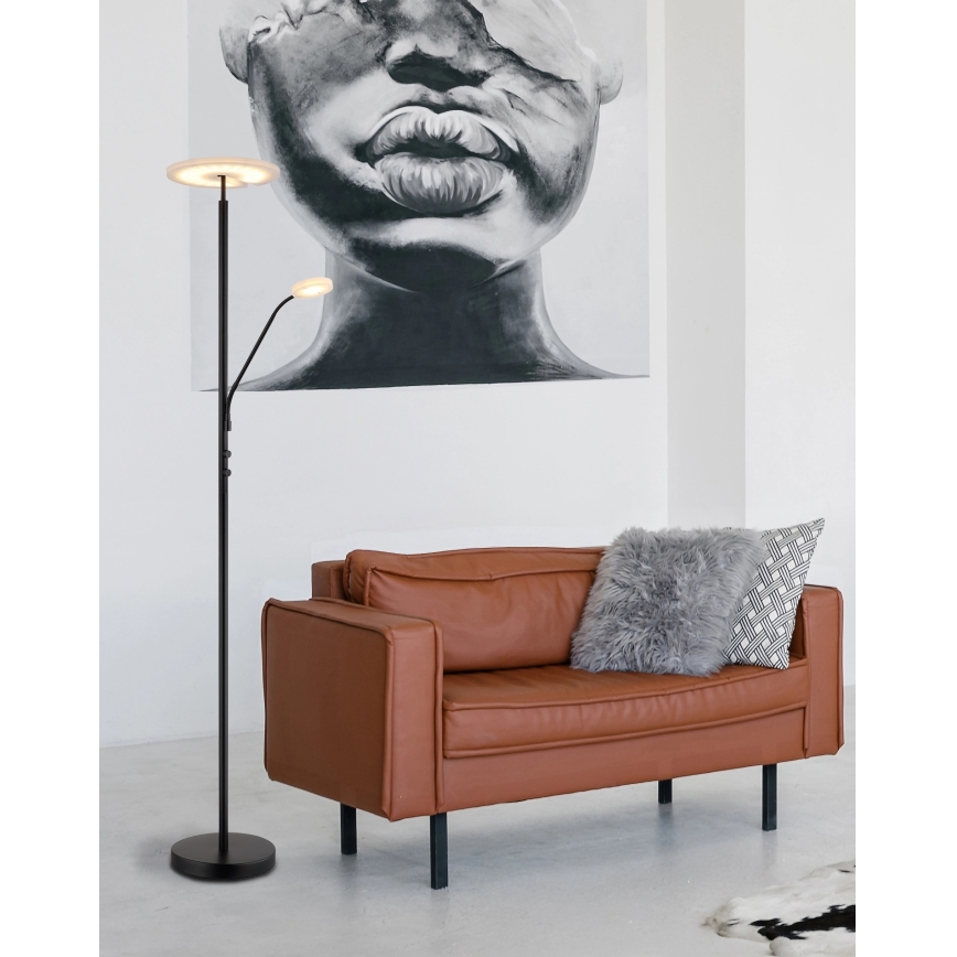 Globo - LED fényerőszabályozható állólámpa LED/28W/230V + LED/5W 3000K fekete