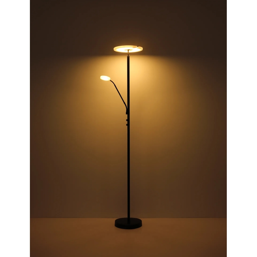 Globo - LED fényerőszabályozható állólámpa LED/28W/230V + LED/5W 3000K fekete
