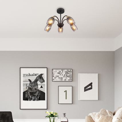 Globo - Csillár rúdon 5xE14/25W/230V