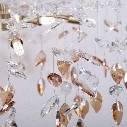 Globo - Csillár zsinóron 8xG9/8W/230V átm. 61 cm arany